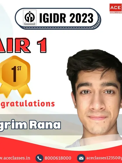 We celebrate the incredible achievement of our student, Agrim Rana, who secured All India Rank 1 in the IGIDR 2023 entrance exam. This is a testament to his hard work and our dedicated mentorship.
