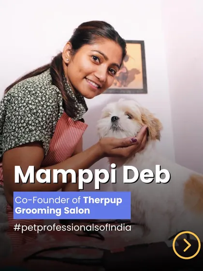 Meet Mamppi Deb, the co-founder of our grooming salon. Her journey is a blend of passion, creativity, and a deep commitment to the welfare of every animal she works with.