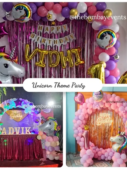 I offer a variety of unicorn-themed party setups to fit different spaces and budgets. Whether you want a full arch or a simple backdrop, I can create something magical for you.