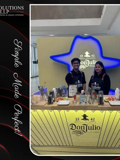 A full view of the Don Julio bar setup for the Father's Day event organized by White Media. Our team managed the bar impeccably, which included a hands-on cocktail session for guests.