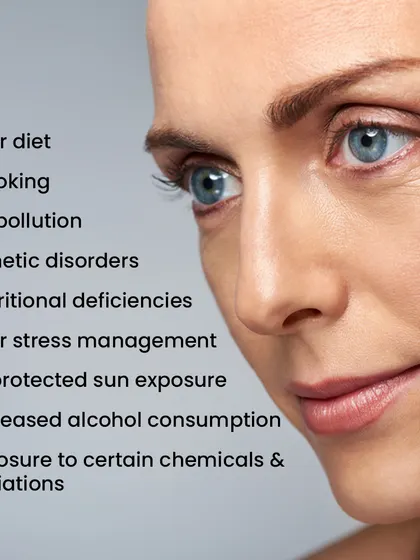 Here is a comprehensive list of factors that contribute to premature aging, from poor diet and smoking to stress and unprotected sun exposure.