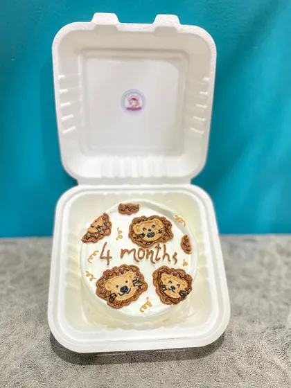 The perfect little gift, our 4-month lion bento cake.