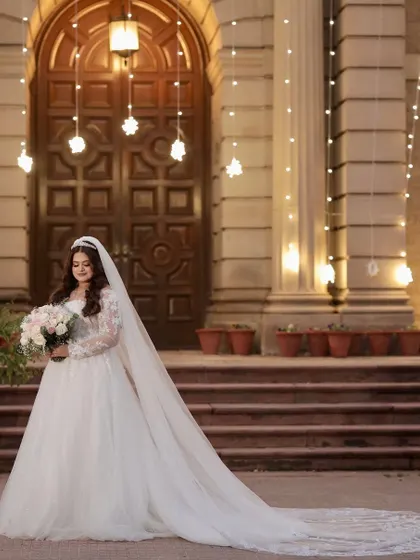 Turning bridal dreams into reality. These portraits showcase the elegance of a Christian bridal look, with a focus on soft, ethereal makeup and a timeless hairstyle.