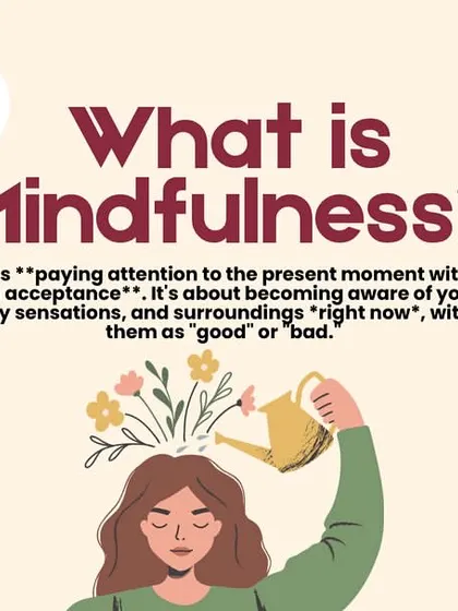 What is mindfulness? It's the practice of paying attention to the present moment without judgment. It's about observing your thoughts, feelings, and bodily sensations as they are, which is the first step to managing them.