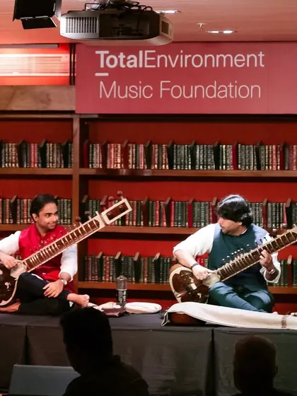 A sitar duet with my brother at the Total Environment Music Foundation. The library setting provides a unique and intimate backdrop for our classical performance.