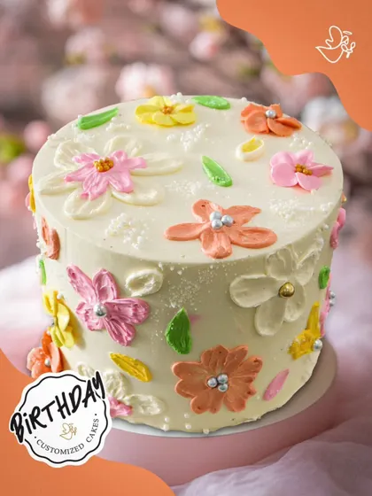 Shruti’s birthday in Rajouri Garden was celebrated with this blooming buttercream cake. Each flower is piped with love, creating a colorful and cheerful design that’s almost too pretty to eat.