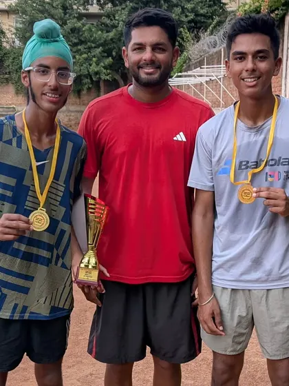 Teamwork and partnership are vital skills I instill in my players. Here, my students Gurrshan and Arsh celebrate winning the Haryana State School Games U17 doubles title, earning them a spot to represent the state at the SGFI national games.
