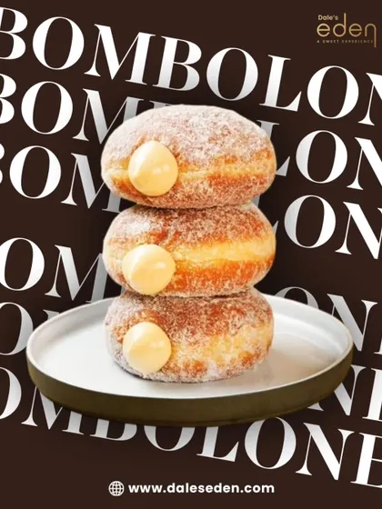 Meet our Bomboloni, the Italian donuts that are taking over your cravings. This stack shows off their soft, fluffy texture and the generous, creamy filling that makes every bite pure dessert heaven.