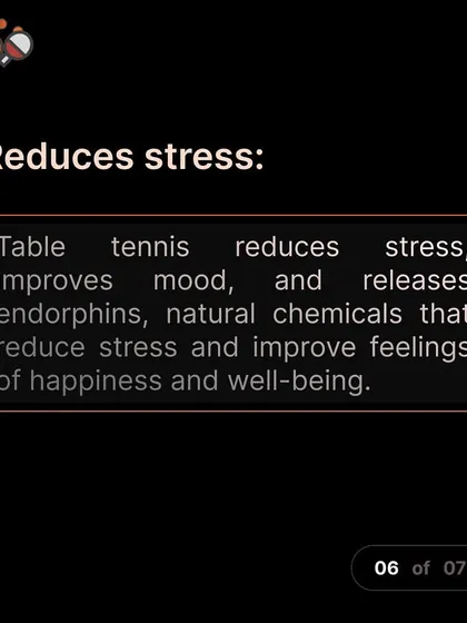 A good match is a great way to relieve stress. The physical activity releases endorphins, improving mood and promoting a sense of well-being.