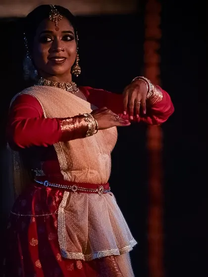 The subtle and expressive hand gestures of the Kathak style.