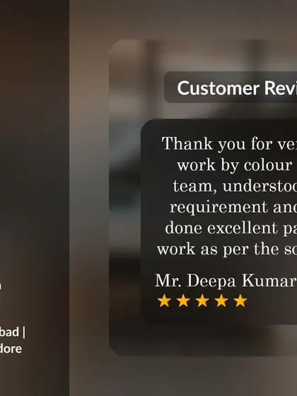 Mr. Deepa Kumar gave us a 5-star review for understanding his requirements and completing the painting work on schedule. We pride ourselves on listening to our clients and delivering what we promise.