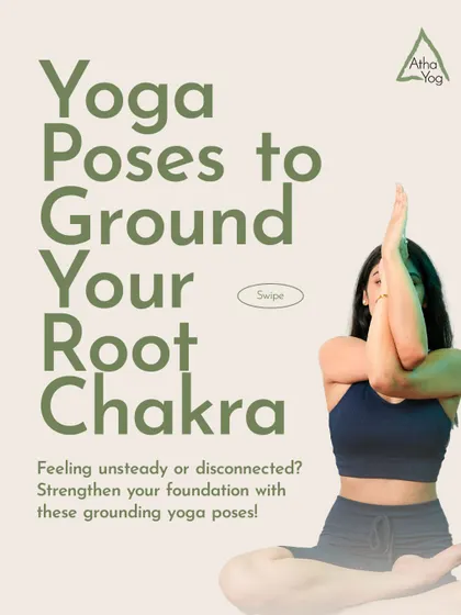 Feeling unsteady? This image invites you to explore yoga poses that ground your Root Chakra, helping you strengthen your foundation and feel more connected.