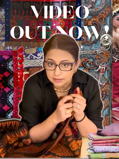 I believe in sharing the stories behind the craft. I film my process, from sourcing vintage textiles to the final stitch, and share these journeys on YouTube. This image is from a video about a project that blends Balinese and Indian textile traditions.