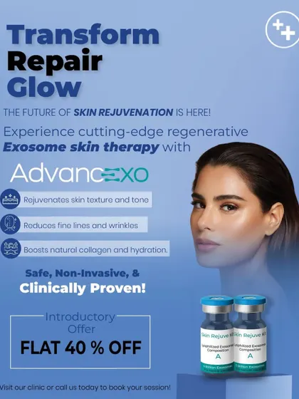 Introducing AdvanceXO Exosome Skin Therapy, the future of skin rejuvenation. This clinically proven, non-invasive treatment rejuvenates skin texture, reduces fine lines, and boosts collagen.