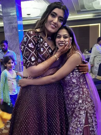 A warm hug from the beautiful bride, Shireen Mirza. Working with celebrities is always a memorable experience, and we cherish these moments.