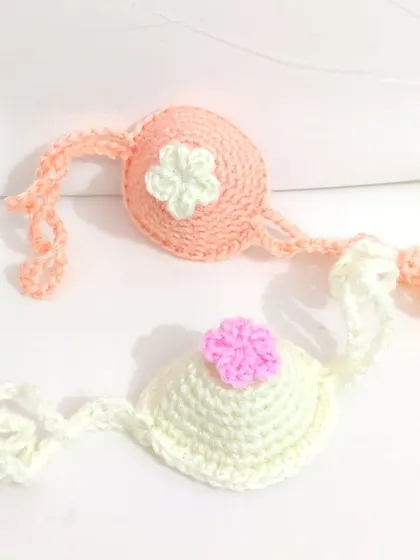 My funkiest creation yet, crochet nose warmers. I made these on a custom request in cute bear and flower designs.