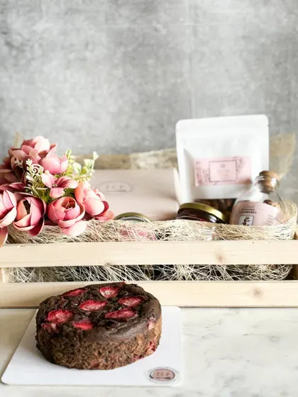 For our special vegan hampers, we often use these beautiful and rustic wooden crates. They are eco-friendly and can be repurposed in many ways around the home.