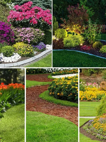 This collage shows various ways to use plant groupings and borders to define spaces within a garden. I use color, texture, and lighting to create visual interest and structure.