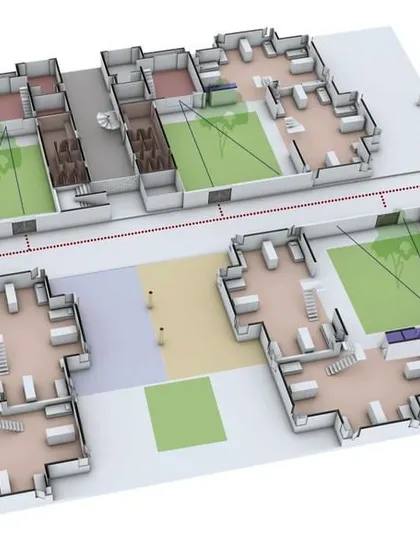 A duplicate of the Vellore residential plan, detailing the layout of rooms, common areas, and circulation paths.