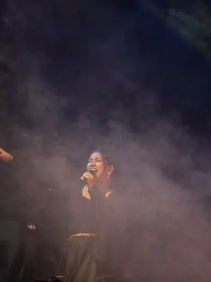 Emerging from the smoke and lights. This artistic photo represents the energy and atmosphere I create the moment I step on stage.