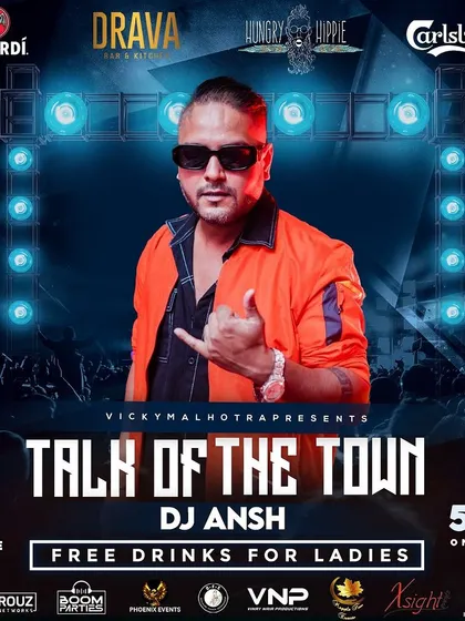 The poster for 'Talk of the Town' at Drava, a massive Thursday night event across two venues.