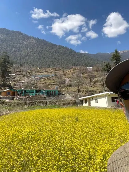 A moment of peace during his trek. Yoga isn't just about the asanas in the studio; it's about building a body and mind that can fully experience life's adventures.