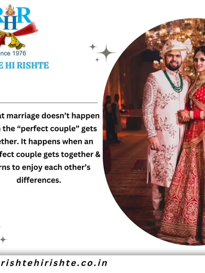 A great marriage happens when an imperfect couple learns to enjoy each other's differences. We help you find a partner with whom you can grow.