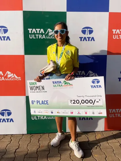 Another podium at the Tata Ultra Marathon. This was my third consecutive podium finish at this 50km event, a testament to consistency and specialized ultra-marathon training.