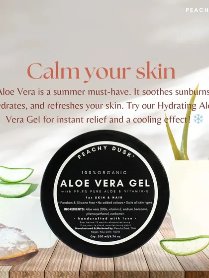 Calm your skin with my hydrating Aloe Vera Gel. As a summer must-have, it soothes sunburns, hydrates, and refreshes your skin for instant relief and a cooling effect.