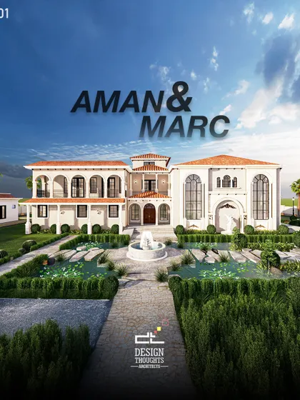 Nestled at the foothills of Nandi Hills, this Mediterranean-inspired farmhouse evokes the timeless charm of Spanish villas. We designed the 18,000 sq. ft. home with a grand fountain and landscaped water bodies.