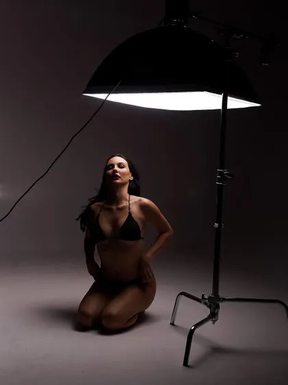 This image shows my simple one-light setup. It demonstrates that you don't need a lot of complicated gear to create beautiful, dramatic lighting.