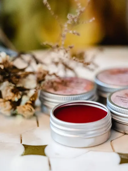 A collection of my lip and cheek tints. They are perfect for creating a cohesive look, using the same natural shade on your lips and cheeks.