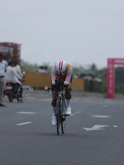 Another shot of the ITT, showing the full aero position. Every detail matters when you're racing against the clock.