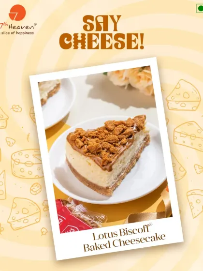 Say cheese. Our Lotus Biscoff Baked Cheesecake is a crowd-pleaser, featuring a creamy baked cheesecake on a crunchy Biscoff base, topped with even more Biscoff crumble.