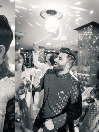 The groom enjoying the celebration on the dance floor. Capturing the energy and fun of the party is just as important as the formal portraits.