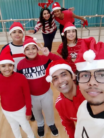 A fun selfie capturing the joy of our Christmas Eve session with members of all ages.
