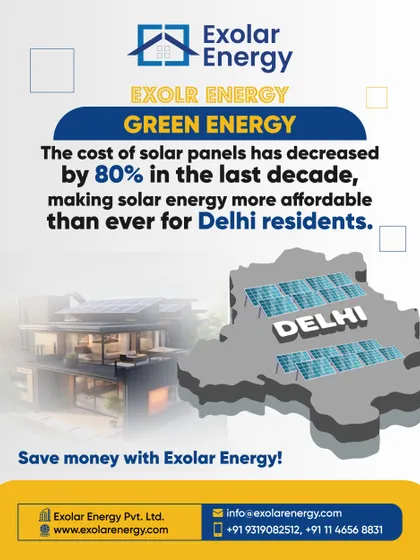 An 80% decrease in the cost of solar panels makes green energy more accessible than ever for residents and businesses in Delhi.