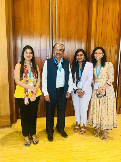 With my mentor, Dr. Venkataram Mysore, and colleagues at the conference. I am immensely grateful for the guidance I receive from the stalwarts of dermatology.