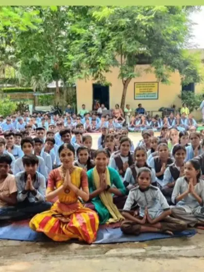 Taking the art of Bharatanatyam to schools and communities is a passion of mine. Here I am with a wonderful group of students at a school in Arandkheda, sharing the joy and discipline of Indian classical dance.