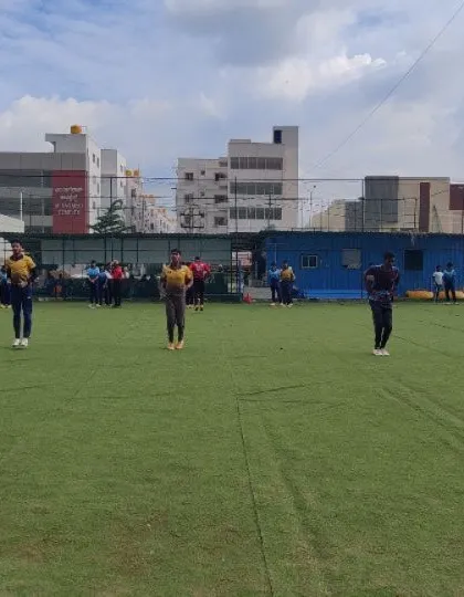 A group of players during a warm-up session. We instill a culture of discipline where every part of training, including fitness, is taken seriously.