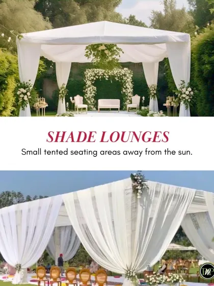 We create stylish shade lounges with tented seating areas, giving your guests a comfortable place to escape the sun.