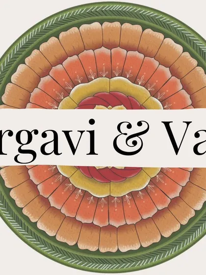 The custom mandala motif designed for Bhargavi and Vasisht's wedding, inspired by the Meenakshi temple.
