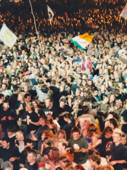 The incredible sea of faces at the Woodstock Festival. The energy from a crowd of 400,000 people is indescribable, and their response to the tabla was a powerful reminder of music's ability to unite us all.