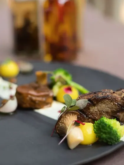 A duo of lamb, prepared in two different ways to showcase the versatility of this beautiful meat. This dish is an example of how we blend traditional flavours with modern plating.