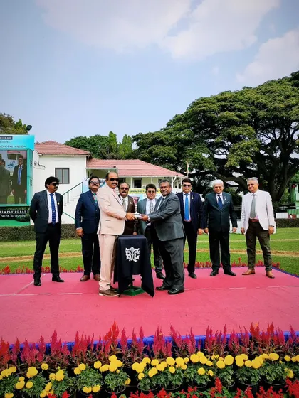 The Leading Stud Cup is presented to the winning connections of The Whisper Quietly.