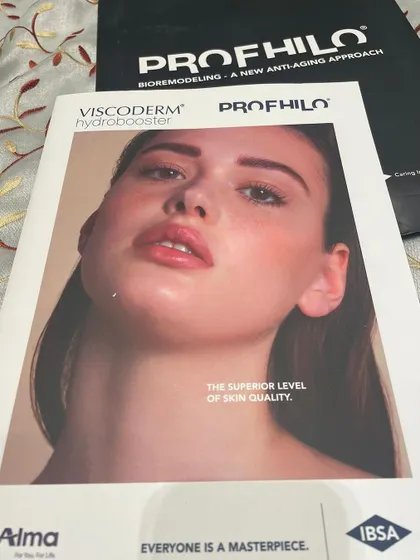 A look at the educational materials from a Profhilo seminar. The focus is on achieving a superior level of skin quality through deep hydration and collagen stimulation, which is the foundation of my treatment philosophy.