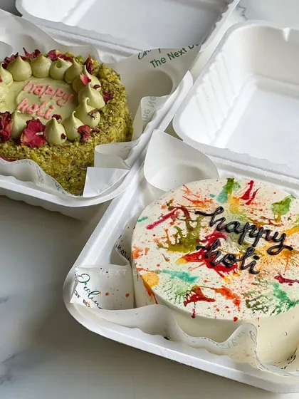 You can't go wrong with either design. My Thandai Pistachio mini cakes were a huge hit for Holi, offering a traditional flavor in a modern dessert format.