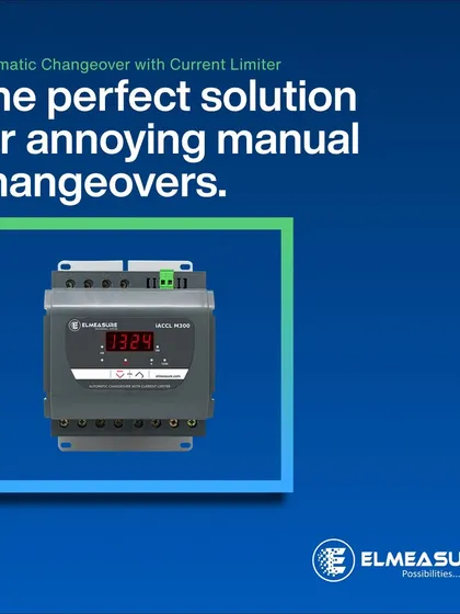 A product graphic for our iACCL M300, the perfect solution for annoying manual changeovers. It offers automatic switching and protects your generator from overloads, making it ideal for modern apartments and villas.