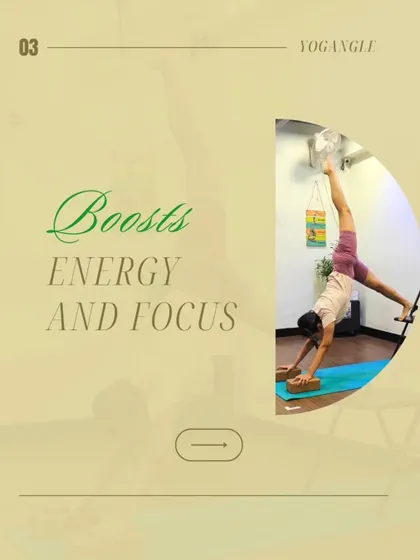 A consistent yoga practice boosts energy and focus. The combination of physical movement and mindful breathing increases circulation and calms the nervous system, leaving you feeling revitalized and clear headed.