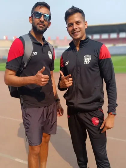On the track with the head coach. It was a privilege to be his deputy and absorb his approach to high performance.